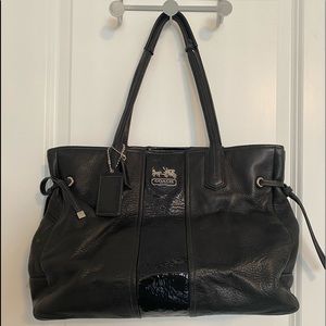 Authentic Coach black soft leather handbag